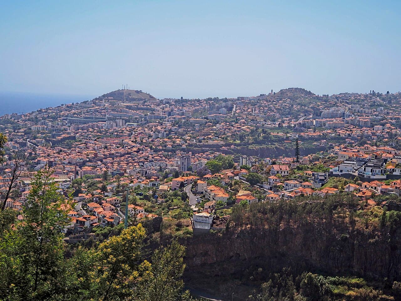 Funchal spreading across the hillside toward the Atlantic coast