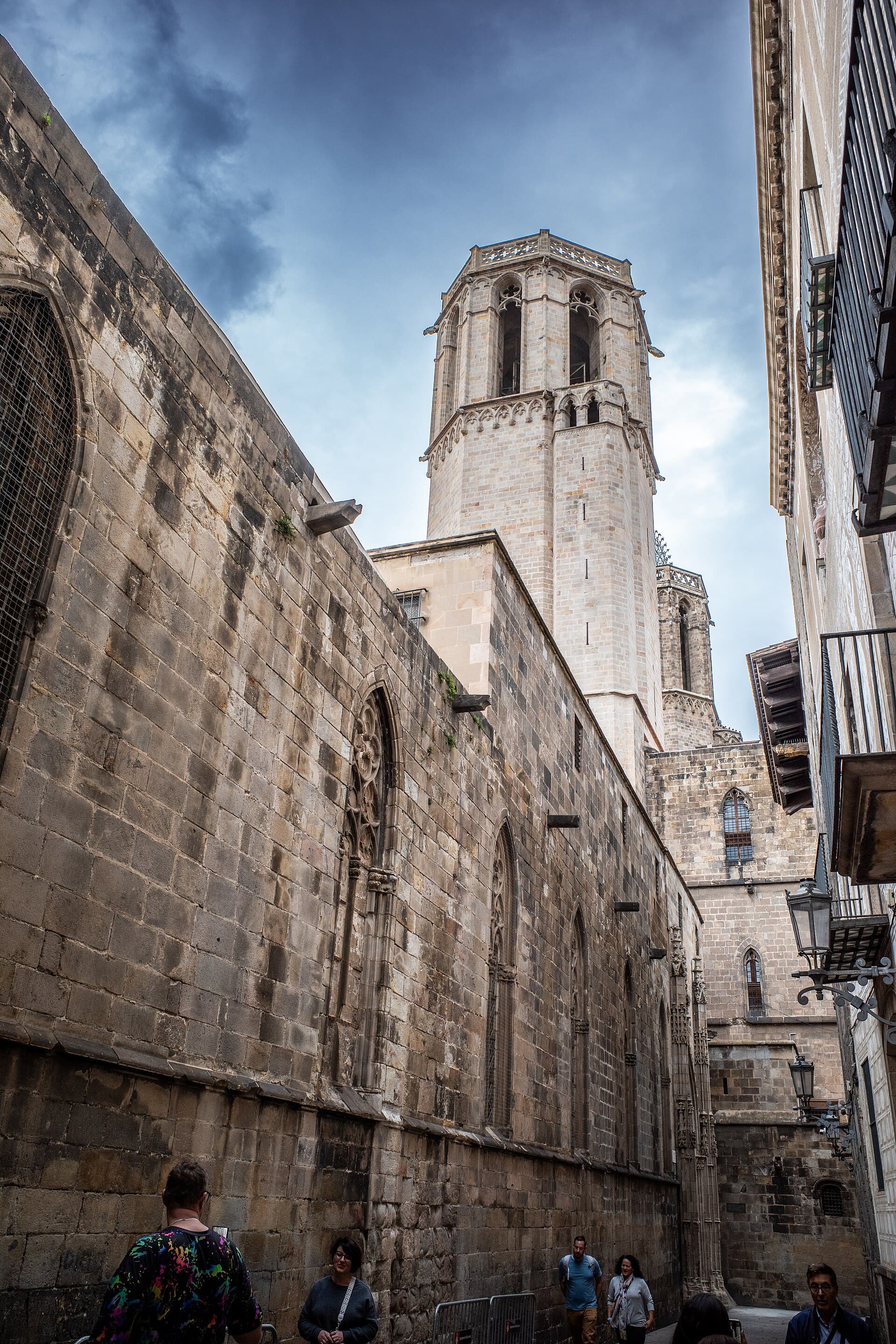 A narrow stone street in Barcelona’s Gothic Quarter
