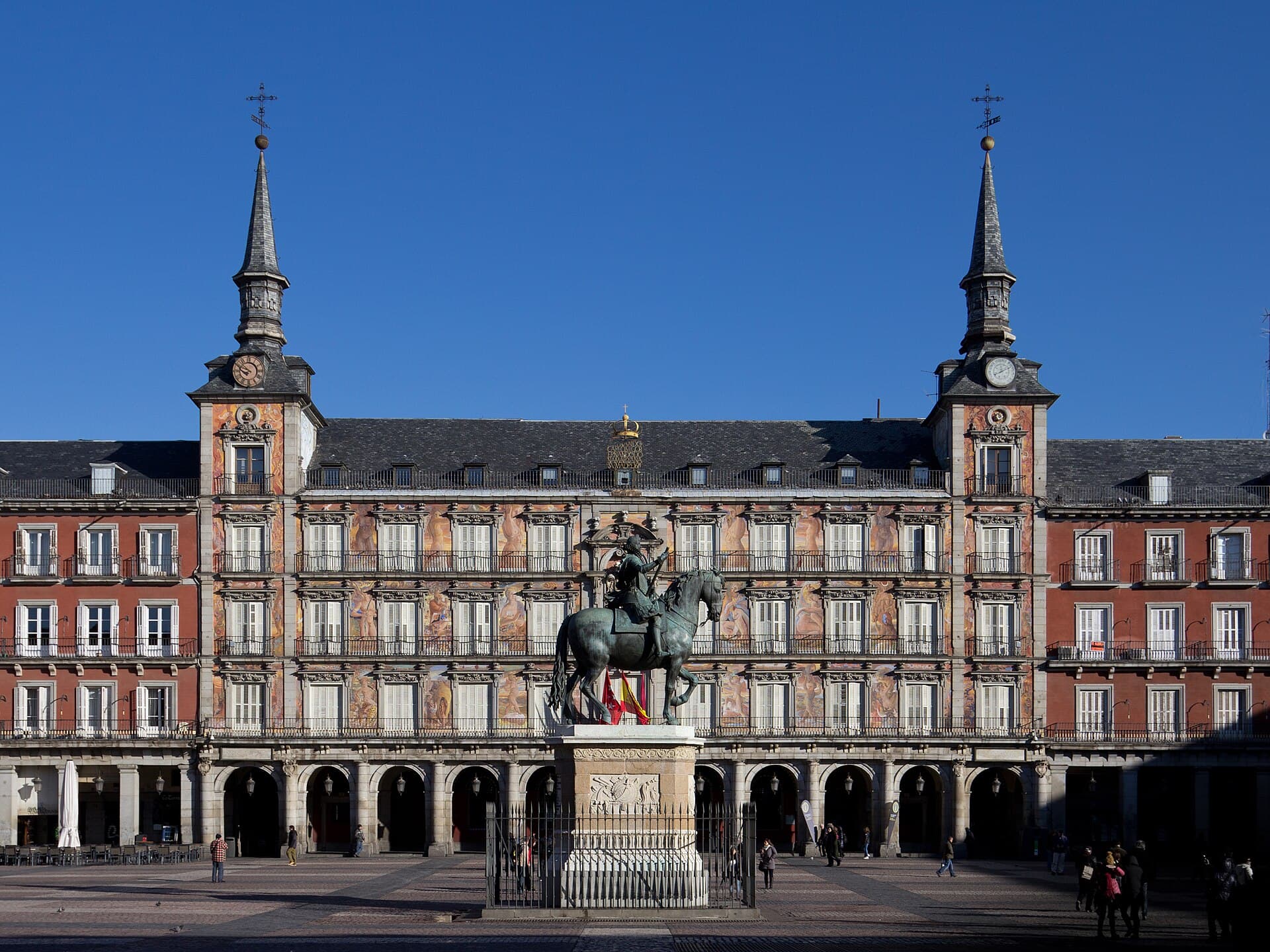 Plaza Mayor in the historic center of Madrid